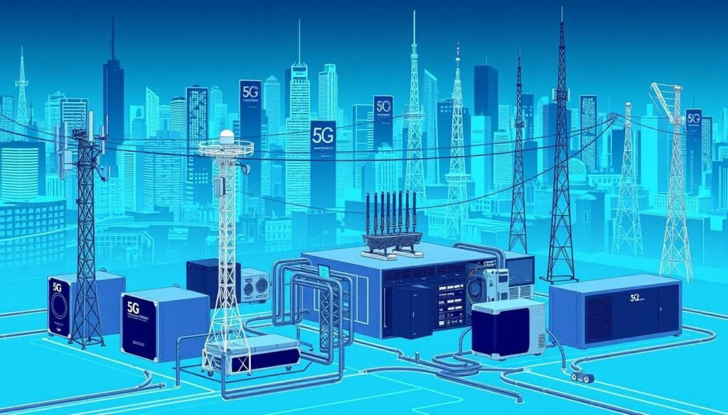 5G寬頻技術示意圖 5G寬頻技術示意圖
